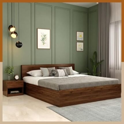 Harper Wooden Queen Size Double Bed with Storage