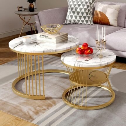 Iron Frame Handmade 20.5" x 20.5" Round Coffee Table